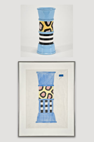 Collectors Set: Carrot Vase and Drawing <br/>by Nathalie Du Pasquier for Bloomingdale's