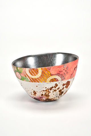 Hand-Painted Vessel with Silver Leaf (#1912)<br/>by Bennett Bean