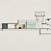 Snaporazz Restaurant (set of nine drawings) by Sottsass Associati, hand colored by Matteo Thun sold by the modern archive