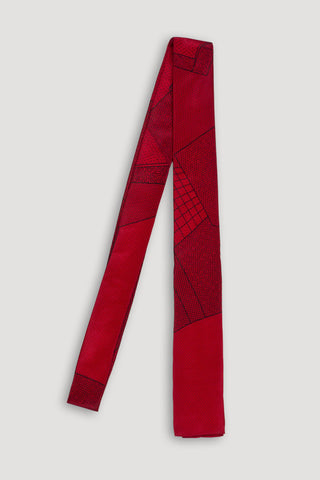Memphis Milano Silk Tie in Red <br/> by Ettore Sottsass