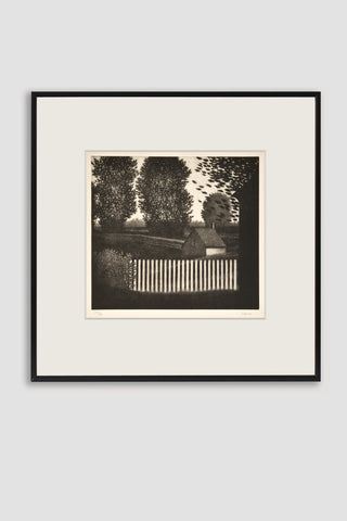 The Small Picket Fence Mezzotint <br/> by Robert Kipniss