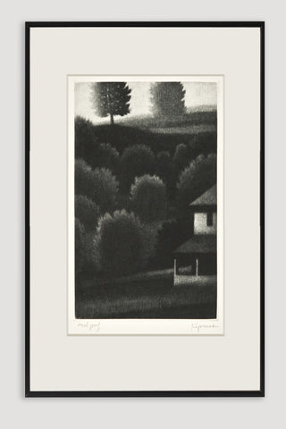 Porch and Hillside Mezzotint<br/>by Robert Kipniss