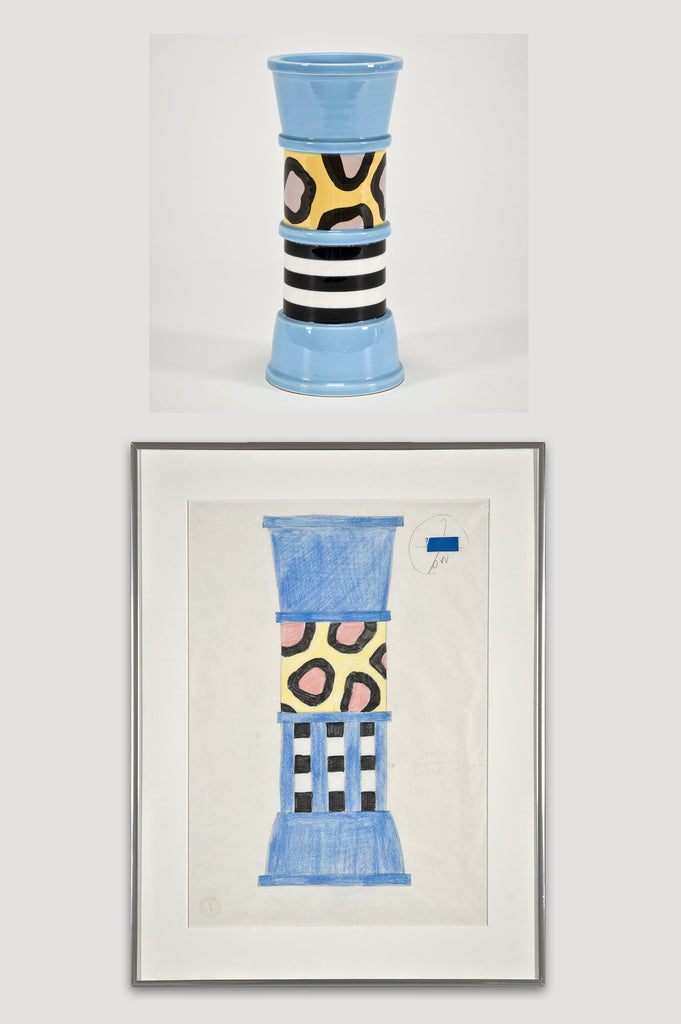 Collectors Set: Carrot Vase and Drawing by Nathalie Du Pasquier for Bloomingdale's sold by the modern archive