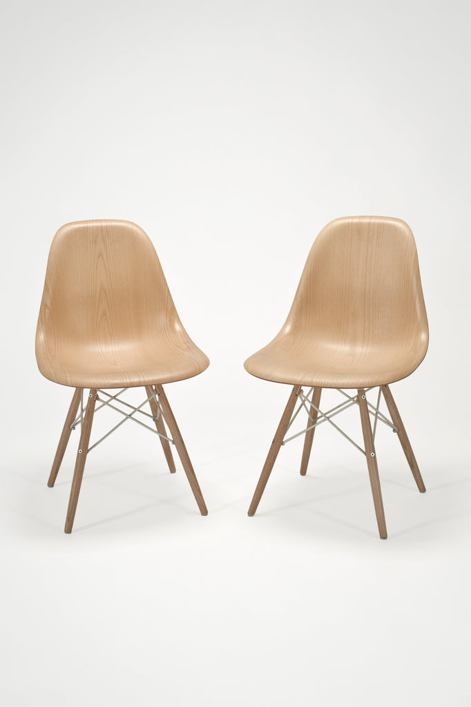 Pair of Molded Plywood Dowel-Leg Side Chairs (DSW by Charles and Ray Eames for Herman Miller