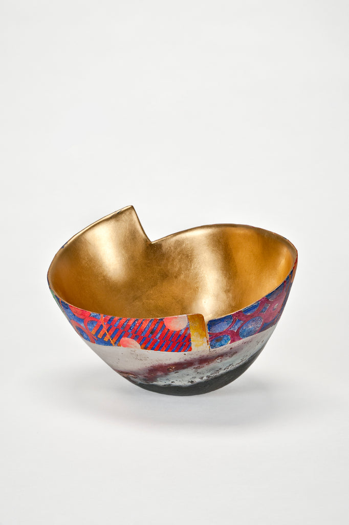 Hand-Painted and Gilded Vessel (#1928)<br/> by Bennett Bean