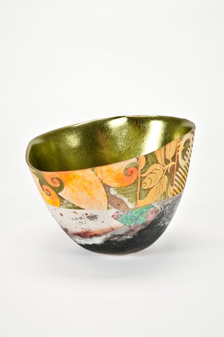 Hand-Painted and Gilded Vessel (#1911) <br/> by Bennett Bean