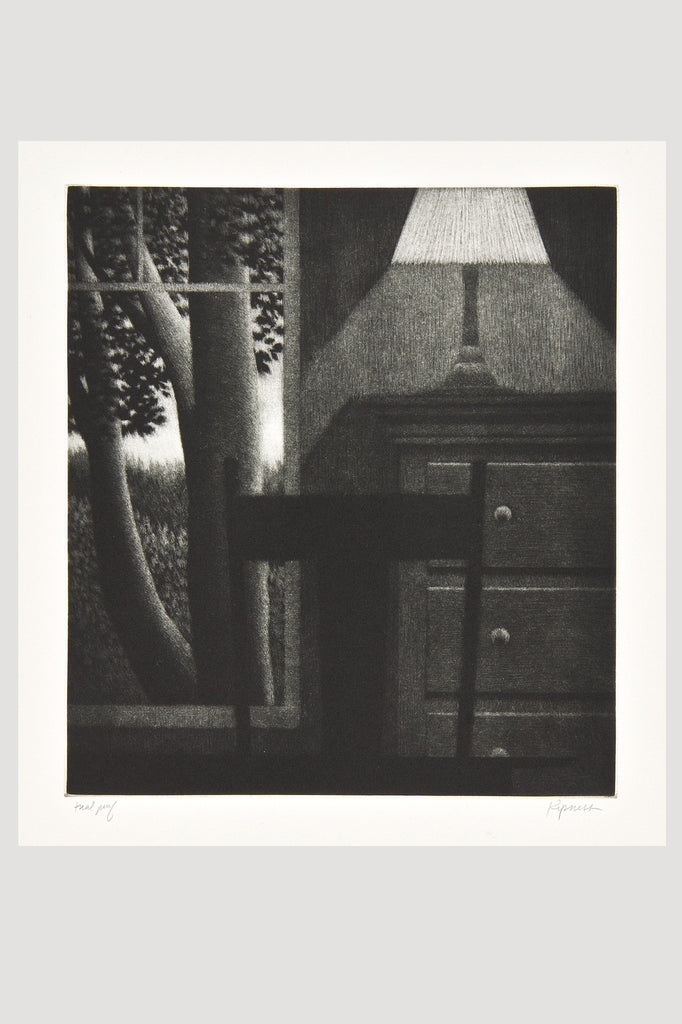 Window with Lamp, Mezzotint by Robert Kipniss for sale by the modern archive