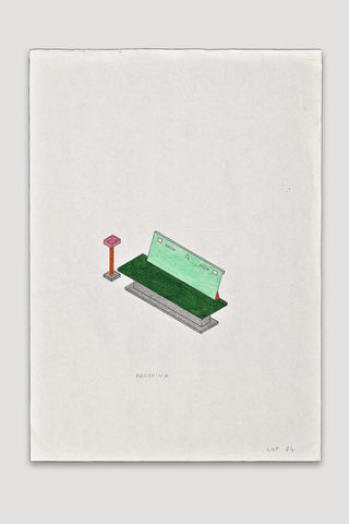 Panchina (Bench) Drawing <br/>by Nathalie Du Pasquier