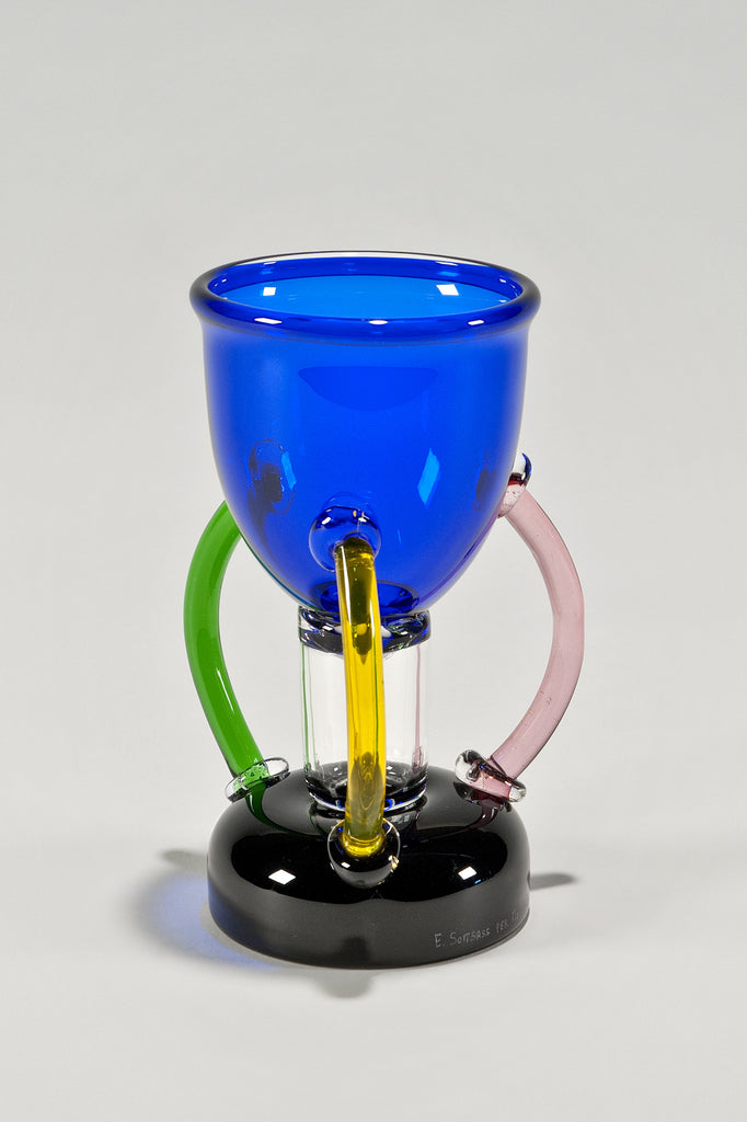 Deneb Glass Vase by Ettore Sottsass for Memphis 1982 sold by the modern archive