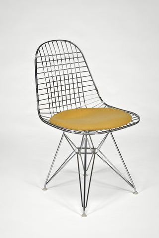 Wire Side Chair (DKR) with Seat Cushion<br/>by Charles and Ray Eames