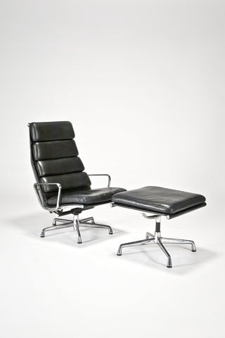 Soft Pad Executive Chair and Ottoman<br/> by Charles and Ray Eames